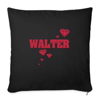 Gift idea Walter - Sofa pillowcase 17,3'' x 17,3'' (45 x 45 cm) - black - Front