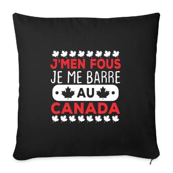 J'men fous je me barre au canada - Housse de coussin décorative 45 x 45 cm - noir - Devant