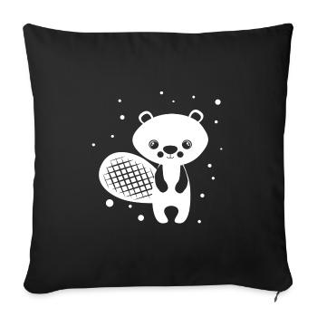Bieber - Amoureux des animaux de zoo - Housse de coussin décorative 45 x 45 cm - noir - Devant