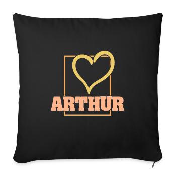Arthur - Housse de coussin décorative 45 x 45 cm - noir - Devant