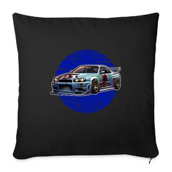 Jdm Halloween edition / Tuning Mechanic Costume - Sofa pillowcase 17,3'' x 17,3'' (45 x 45 cm) - black - Front
