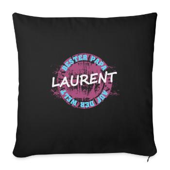 Laurent als Vatertag - Sofakissenbezug 45 x 45 cm - Schwarz - Vorne