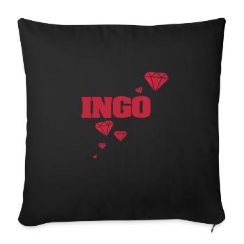 Name Ingo - Sofakissenbezug 45 x 45 cm - Schwarz - Vorne