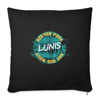 Geschenk für Lunis - Sofakissenbezug 45 x 45 cm - Schwarz - Vorne