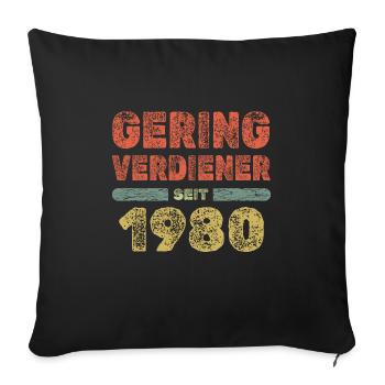 1980 - Sofa pillowcase 17,3'' x 17,3'' (45 x 45 cm) - black - Front