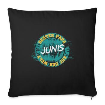 Geschenk für Junis - Sofakissenbezug 45 x 45 cm - Schwarz - Vorne