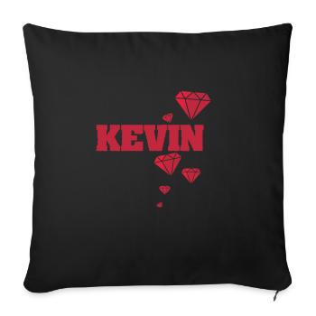 Prénom Kevin - Housse de coussin décorative 45 x 45 cm - noir - Devant