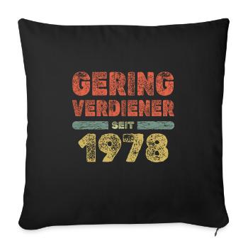 Dicton 1978 - Housse de coussin décorative 45 x 45 cm - noir - Devant
