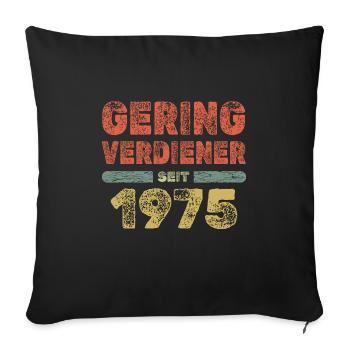 Low earners in 1975 - Sofa pillowcase 17,3'' x 17,3'' (45 x 45 cm) - black - Front