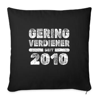 Low-income earners 2010 - Sofa pillowcase 17,3'' x 17,3'' (45 x 45 cm) - black - Front