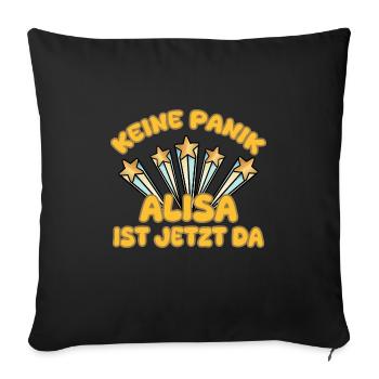 Vorname Alisa - Sofakissenbezug 45 x 45 cm - Schwarz - Vorne