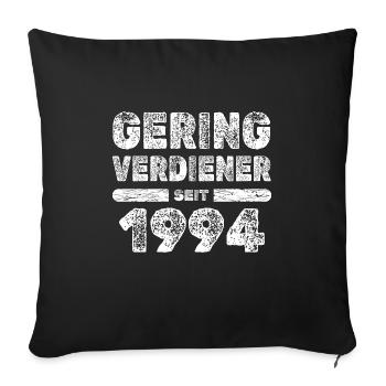 Low earners in 1994 - Sofa pillowcase 17,3'' x 17,3'' (45 x 45 cm) - black - Front