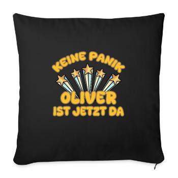 Oliver als Vorname - Sofakissenbezug 45 x 45 cm - Schwarz - Vorne