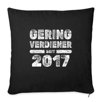 Jahrgang 2017 - Sofakissenbezug 45 x 45 cm - Schwarz - Vorne