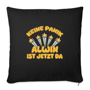 First name Alwin - Sofa pillowcase 17,3'' x 17,3'' (45 x 45 cm) - black - Front