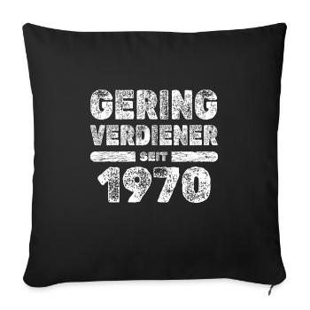 Born in 1970 - Sofa pillowcase 17,3'' x 17,3'' (45 x 45 cm) - black - Front