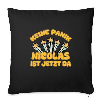 Gift for Nicolas - Sofa pillowcase 17,3'' x 17,3'' (45 x 45 cm) - black - Front