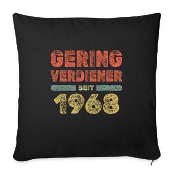 1968 - Sofa pillowcase 17,3'' x 17,3'' (45 x 45 cm) - black - Front