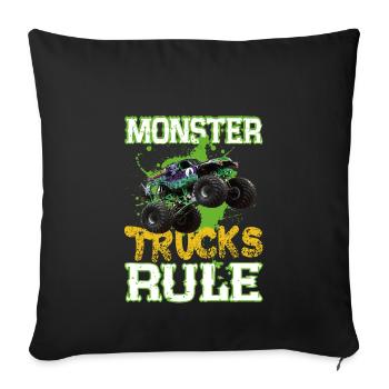 Monster Trucks rule cool Monster Truck Gifts - Sofa pillowcase 17,3'' x 17,3'' (45 x 45 cm) - black - Front
