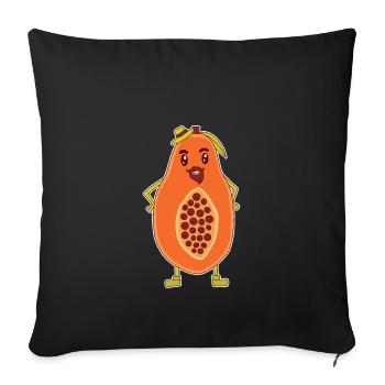 Papa papa dessin animé avec la barbe et le chapeau papa cadeau - Housse de coussin décorative 45 x 45 cm - noir - Devant