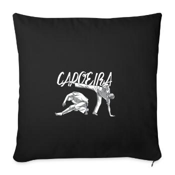 Capoeira, le cadeau de combattant. - Housse de coussin décorative 45 x 45 cm - noir - Devant