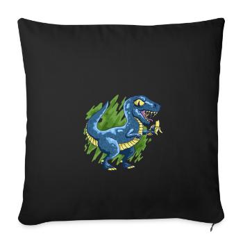 Banana Raptor dinosaures mange la banane drôle vegan - Housse de coussin décorative 45 x 45 cm - noir - Devant
