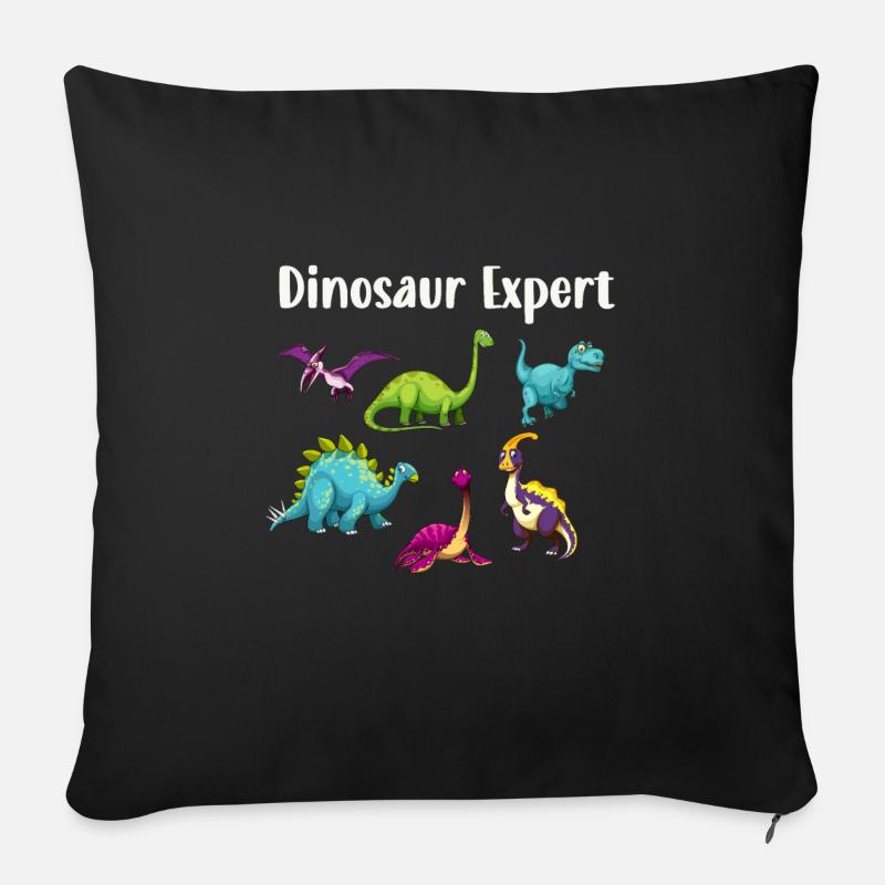 Dinosaurier Experte Dinosaurier Geschenk Kinder - Sofakissenbezug 45 x 45 cm - Schwarz