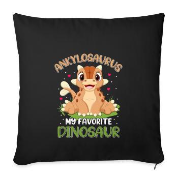 Ankylosaurus Dinosaur Gift Kids - Sofa pillowcase 17,3'' x 17,3'' (45 x 45 cm) - black - Front