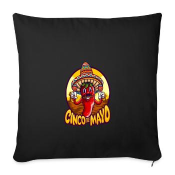 Chili Spielen Maraca Cinco De Mayo Lustiges - Sofakissenbezug 45 x 45 cm - Schwarz - Vorne