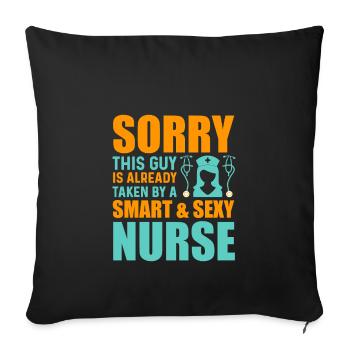 Sorry, This Guy Is Already One - Sofa pillowcase 17,3'' x 17,3'' (45 x 45 cm) - black - Front