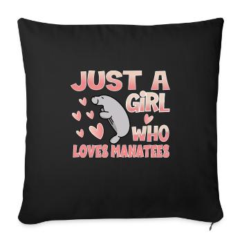 Manati Manatee - Sofa pillowcase 17,3'' x 17,3'' (45 x 45 cm) - black - Front