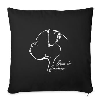 DOGUE DE BORDEAUX Profil Chiens Wilsigns - Housse de coussin décorative 45 x 45 cm - noir - Devant