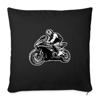 Motorcycle Lifestyle / Motorcycle / Motorcycles biker - Sofa pillowcase 17,3'' x 17,3'' (45 x 45 cm) - black - Front