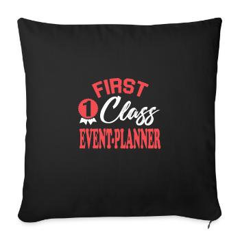 Erstklassiger Eventplaner - Sofakissenbezug 45 x 45 cm - Schwarz - Vorne