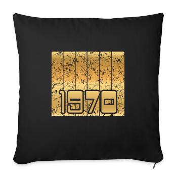 Né en 1970 - Housse de coussin décorative 45 x 45 cm - noir - Devant