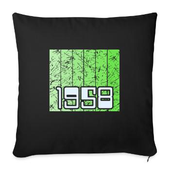 Year 1958 - Sofa pillowcase 17,3'' x 17,3'' (45 x 45 cm) - black - Front