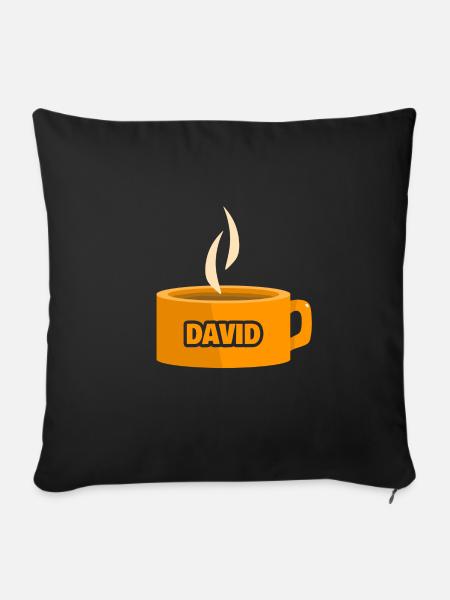 Teetasse David - Sofakissenbezug 45 x 45 cm - Schwarz