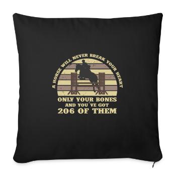 Schönes Reiten Pferde Spruch für Reiter - Sofakissenbezug 45 x 45 cm - Schwarz - Vorne
