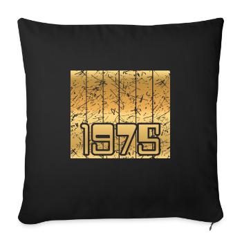 Année 1975 - Housse de coussin décorative 45 x 45 cm - noir - Devant