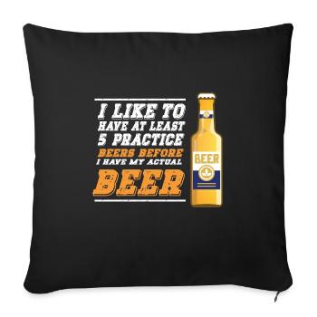 Feiern Bier Party Spruch I Biertrinken - Sofakissenbezug 45 x 45 cm - Schwarz - Vorne