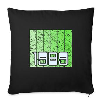 Green 1989 - Sofa pillowcase 17,3'' x 17,3'' (45 x 45 cm) - black - Front