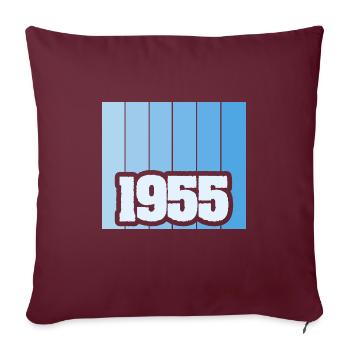 Né en 1955 - Housse de coussin décorative 45 x 45 cm - bordeaux - Devant