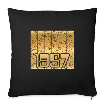 Born in 1957 - Sofa pillowcase 17,3'' x 17,3'' (45 x 45 cm) - black - Front