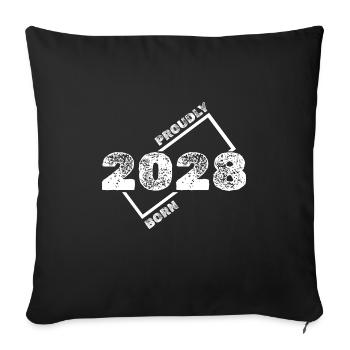 Idée cadeau 2028 - Housse de coussin décorative 45 x 45 cm - noir - Devant