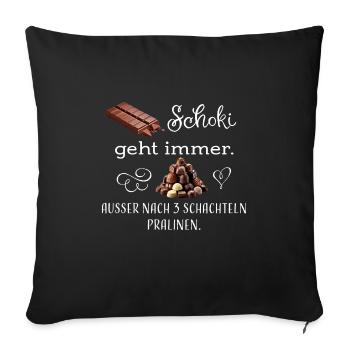 Schoki Pralinen ws - Sofakissenbezug 45 x 45 cm - Schwarz - Vorne