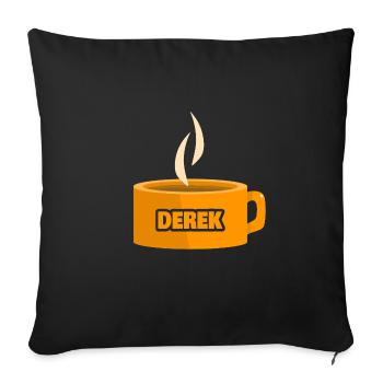 Derek as a teacup - Sofa pillowcase 17,3'' x 17,3'' (45 x 45 cm) - black - Front