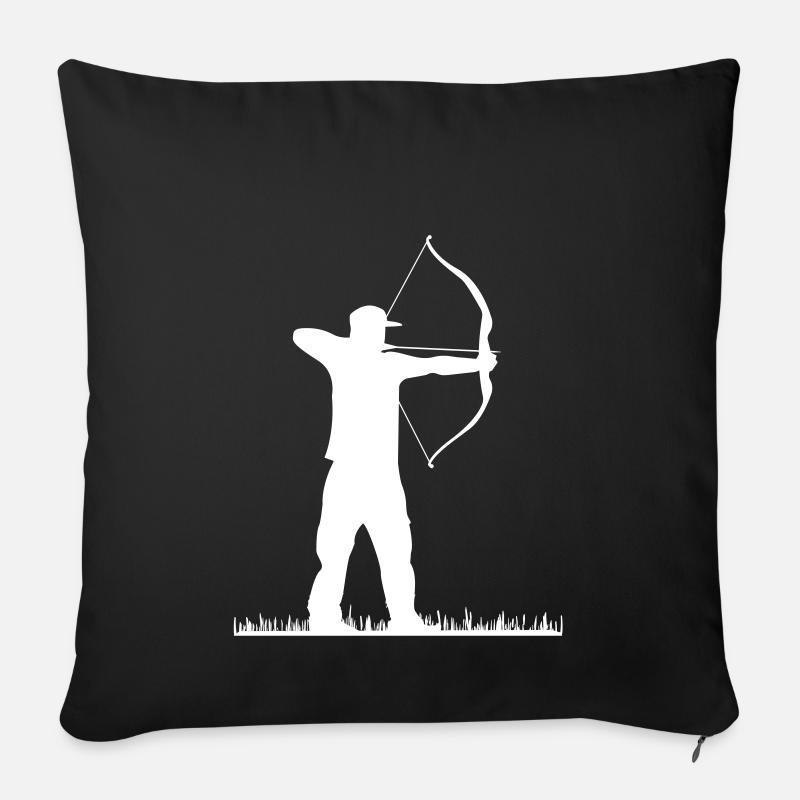 Bogenschütze Pfeil & Bogen Bogenschießen Motiv - Sofakissenbezug 45 x 45 cm - Schwarz