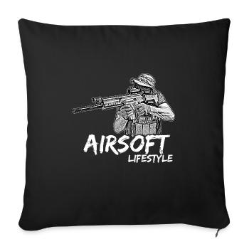 Airsoft / Softair / Softgun / AEG Airsoft Milsim - Housse de coussin décorative 45 x 45 cm - noir - Devant