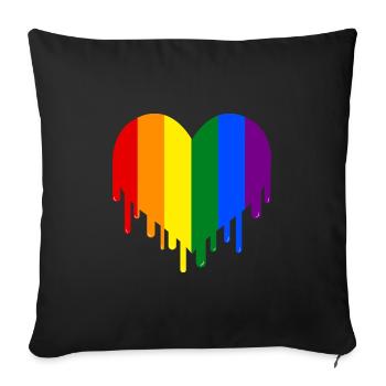 Abandon de la Gay Pride LGBT Cœur Gay Pride - Housse de coussin décorative 45 x 45 cm - noir - Devant