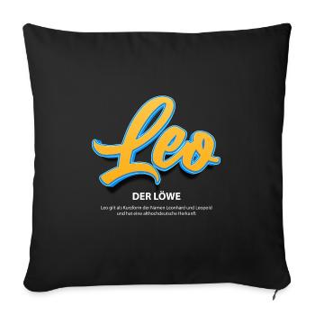 Leo in 3D mit Bedeutung - Sofakissenbezug 45 x 45 cm - Schwarz - Vorne